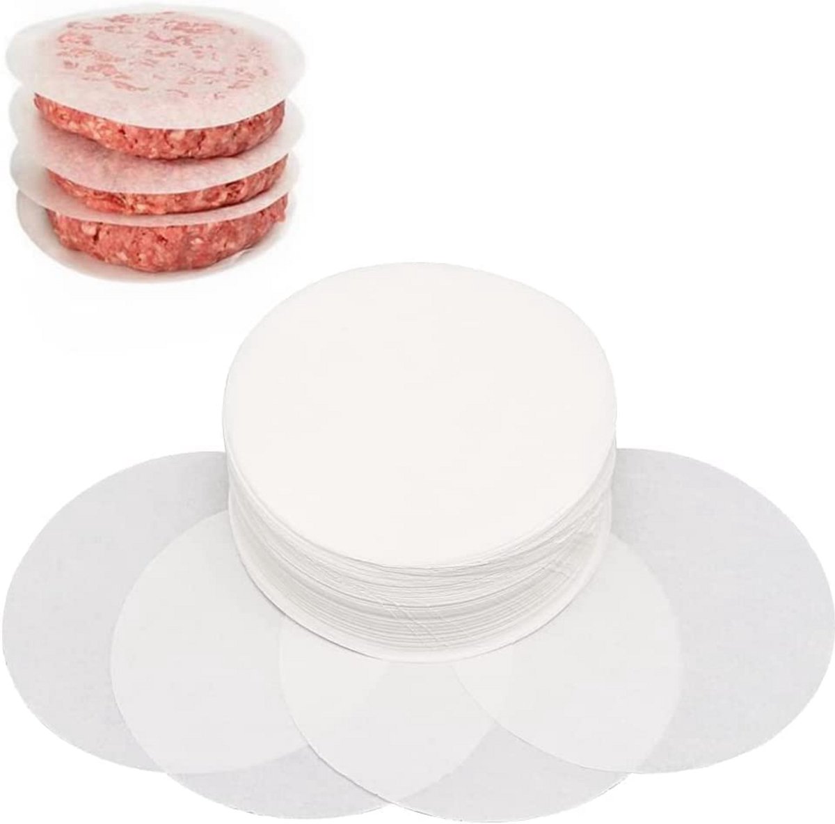 Bakpapier schijven 12 cm - 500 stuks voor het maken van hamburgerpasteitjes