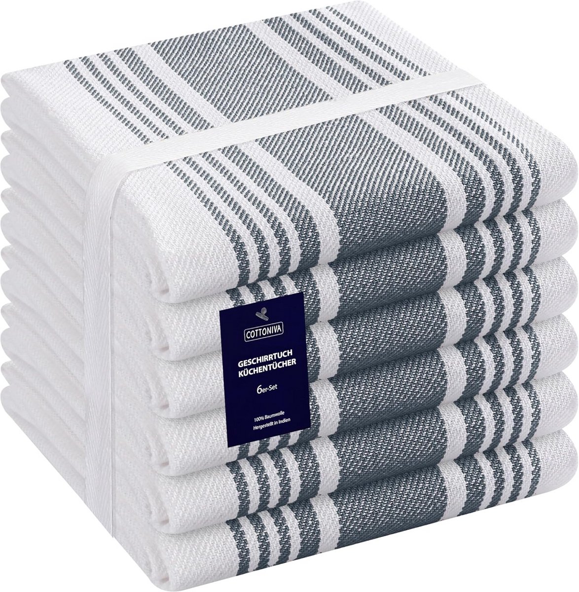 Set van 6 Groene Keukendoeken - Absorberend en Sneldrogend 40,6 x 66 cm