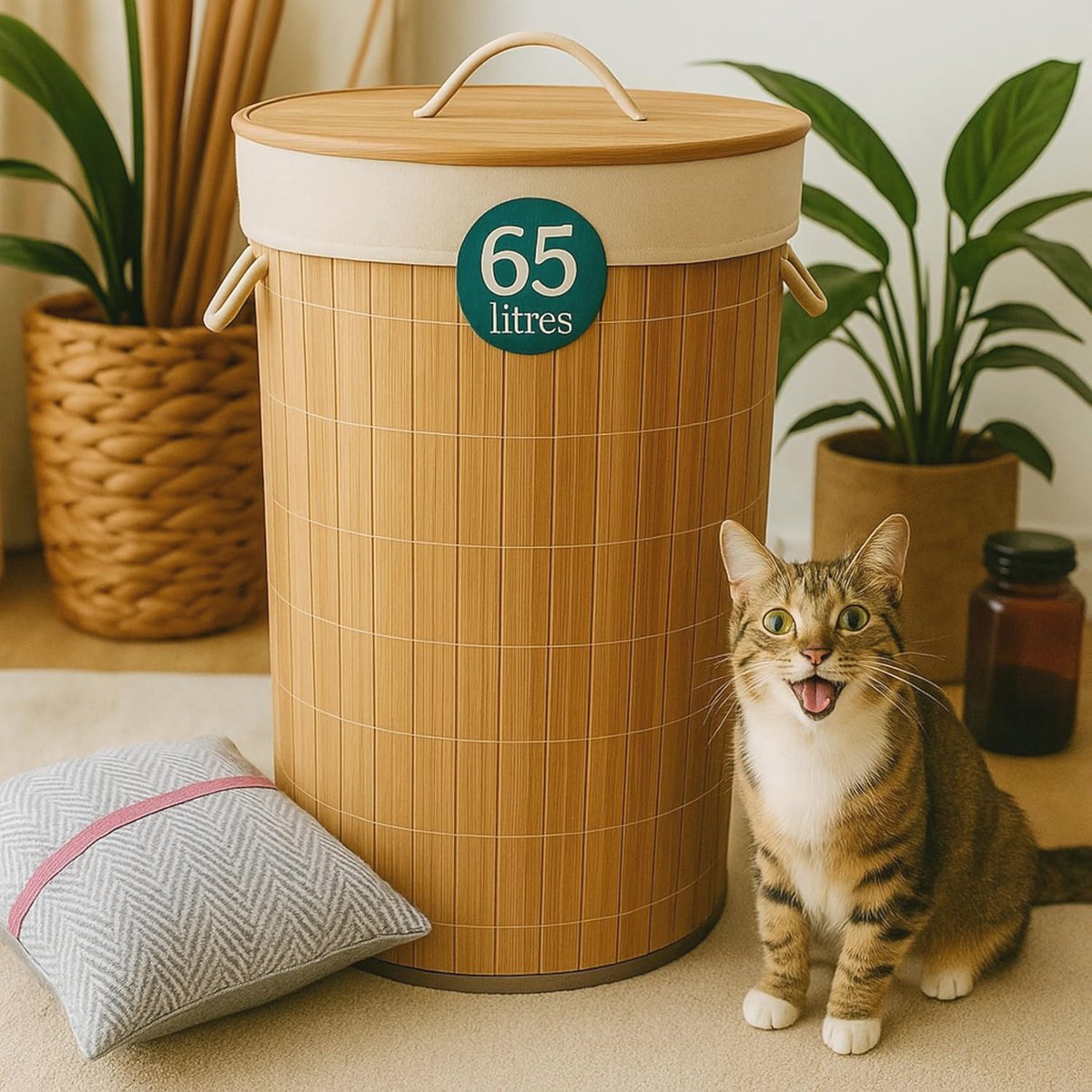 Wasmand en opbergmand van bamboe - ideale organizer voor vuile was