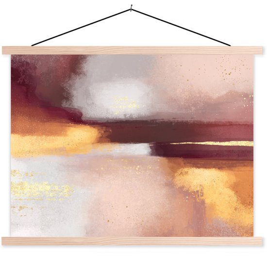 Porte-affiche avec affiche - Affiche scolaire - Peinture - Abstrait - Pastel - 150x113 cm - Lattes noires