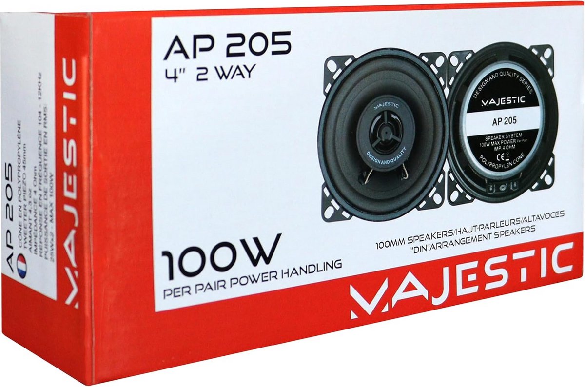 Auto luidspreker 2-weg 100W 100mm