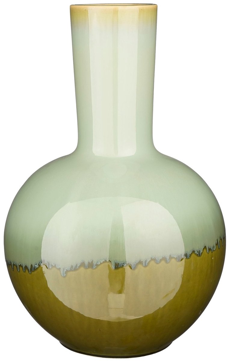 Mica Decorations Vaas Holm - Keramiek met Kleurverloop & Glans Lichtgroen
