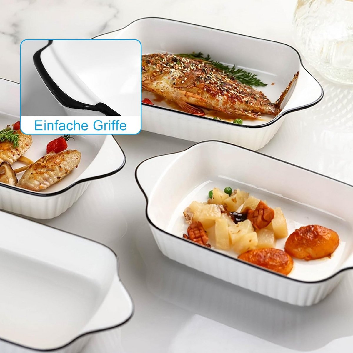 Set van 4 Kleine Keramische Ovenschalen voor Gratin en Desserts — cadeau in Kookcadeaus - foto 4