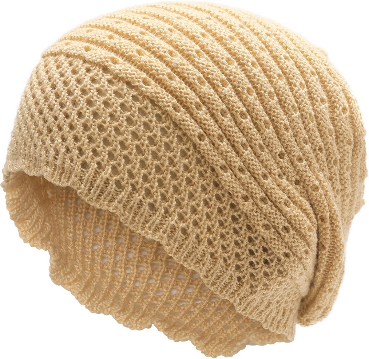 Gehaakte Slouchy Beanie voor Dames - Lichte en Zachte Gebreide Skull Cap