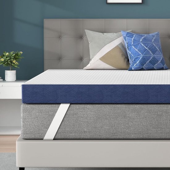 Matrastopper 140x200 cm - 10 cm Gel-Traagschuim Topper met Afneembare Hoes - Geschikt voor Matras en Boxspring
