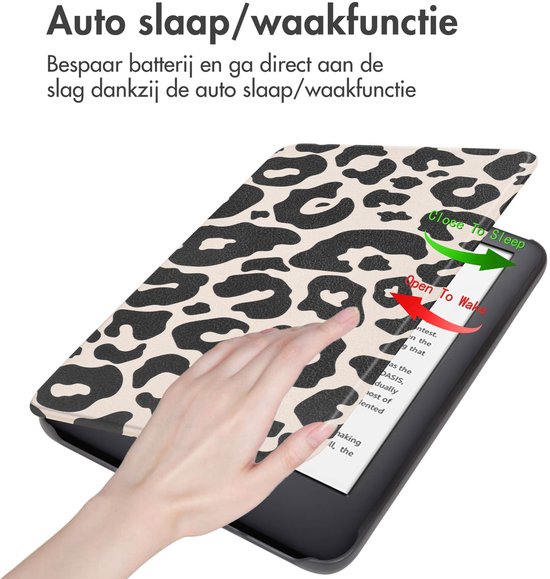 imoshion Ereader Cover / Hoesje Geschikt voor Amazon Kindle (2022) 11th gen - imoshion Design Sleepcover Bookcase zonder stand - / Leopard van iMoshion — afbeelding 2