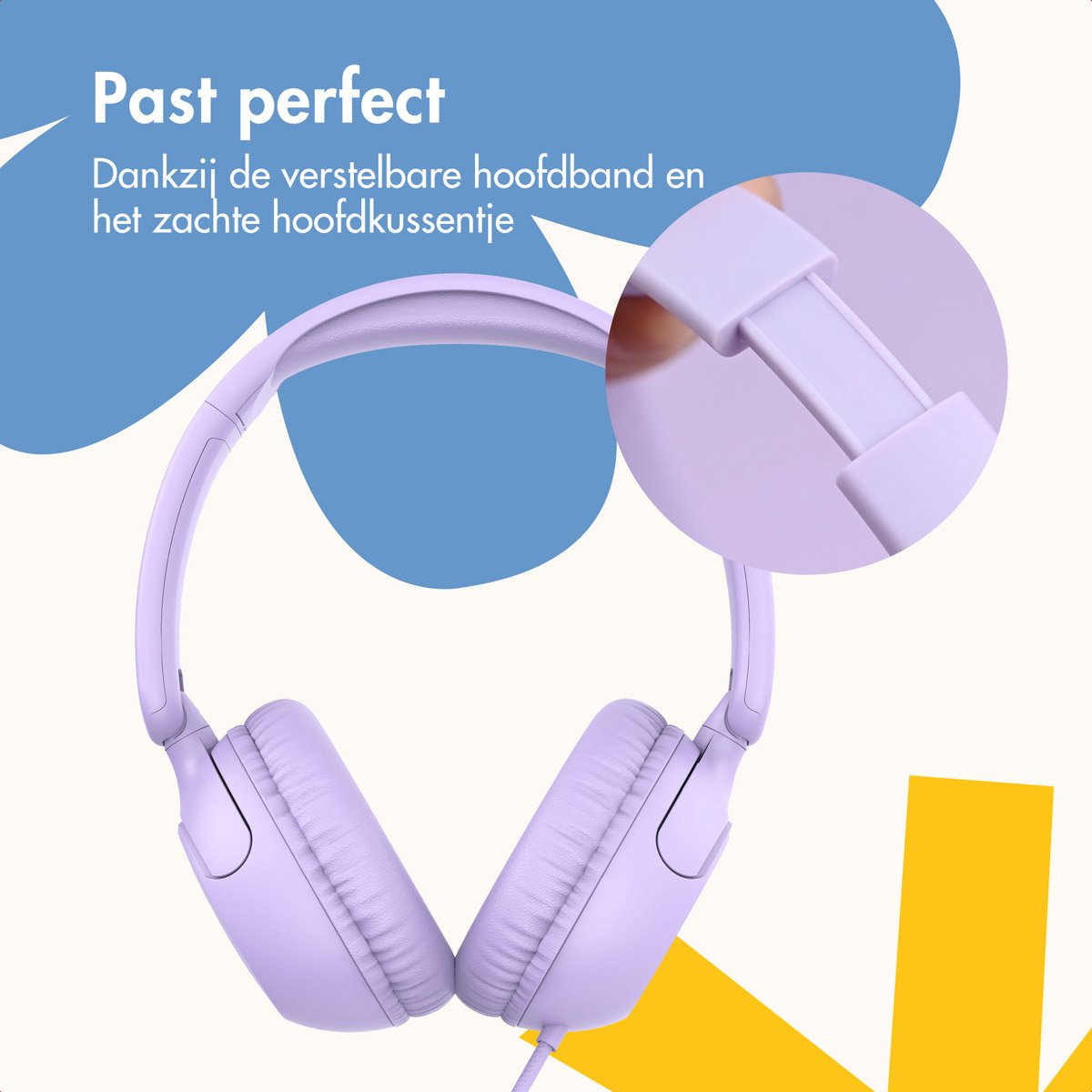imoshion Kinder Koptelefoon met Draad - Met Decibelbegrenzer en Stickervellen - Koptelefoon Kinderen met AUX Kabel — afbeelding 5