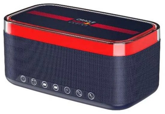 Radio-réveil Oracle Red Bull Racing - Wekker numérique avec chargement sans fil - Haut-parleur Bluetooth - Siècle des Lumières LED Multi - Puissance maximale 30 W - TWS (RB-SK300)