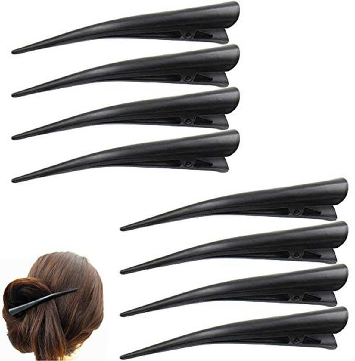 8 Eendenbek Haarspelden voor Dames - Antislip Haarsieraad voor Haarstyling - 13 cm