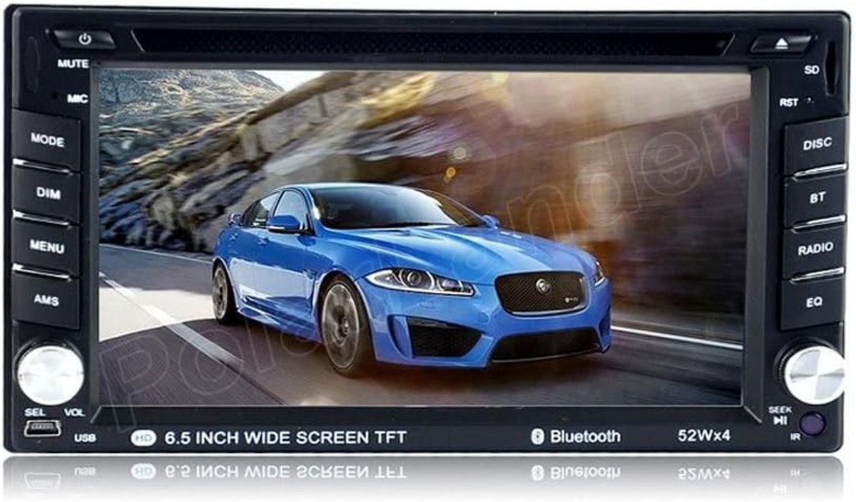 2 DIN Autoradio met 6.5" Touchscreen, Bluetooth, USB, SD en DVD Speler