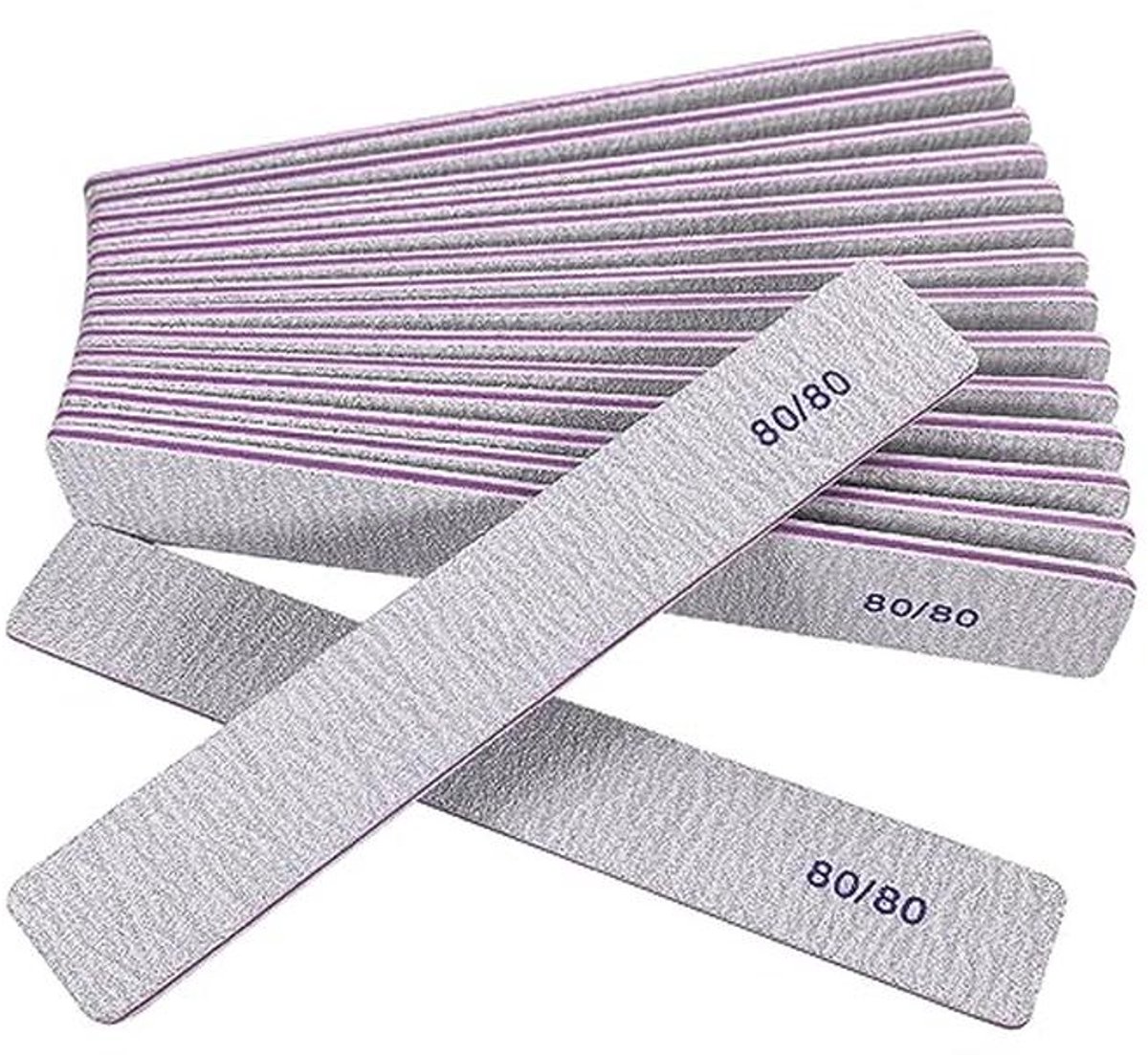 Dubbelzijdige 80/80 Grit Nagelvijlen - Professionele Manicure Vijlen (12 Stuks)