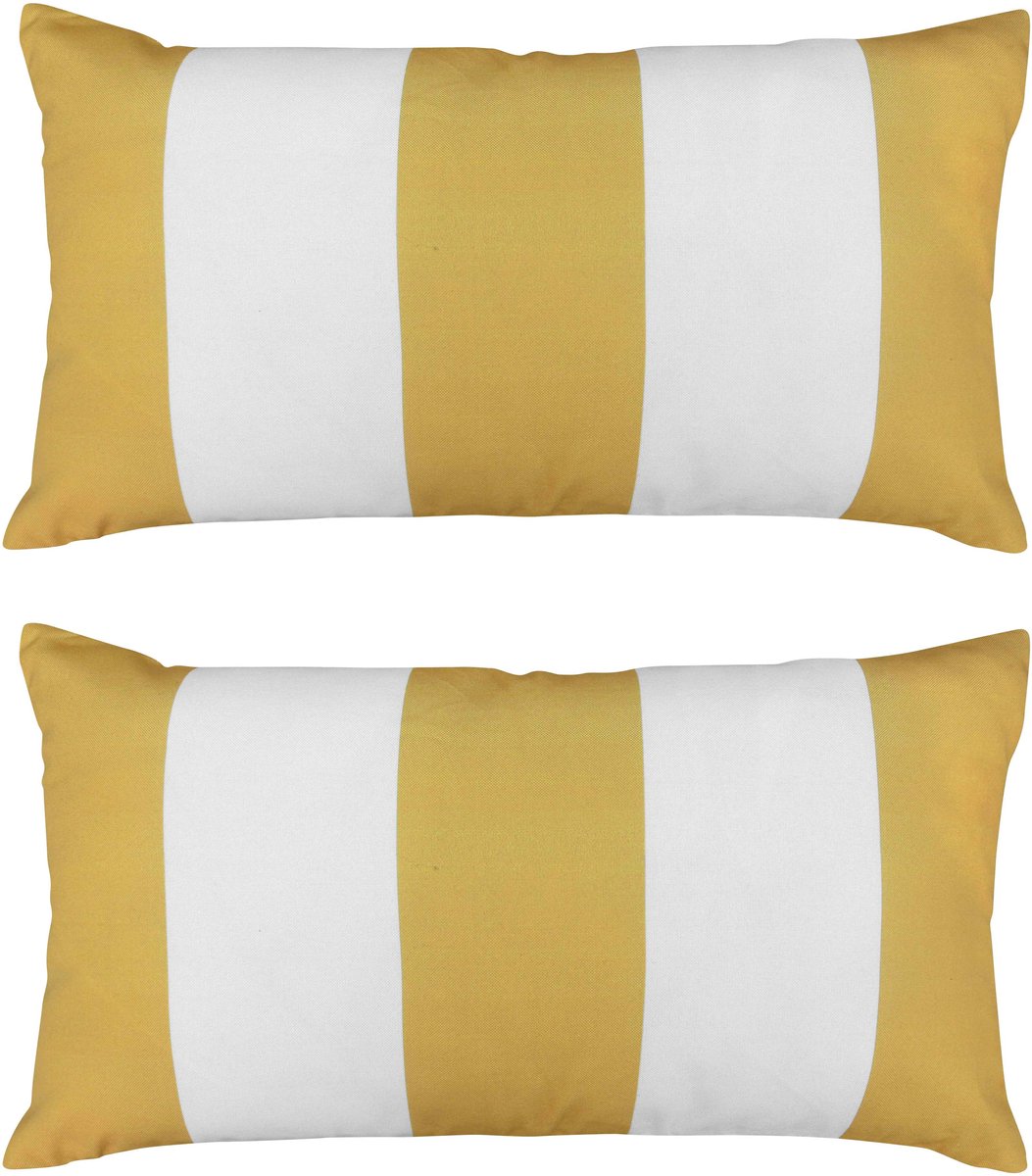 Oviala - Set van 2 rechthoekige okerkleurige kussens, 50 x 30 cm - Pipa