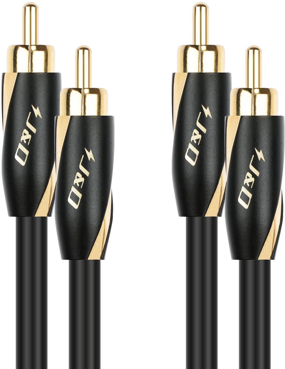Dual RCA Audiokabel 24 AWG - 2 Male naar 2 Male - Stereo Audio kabel voor Home Cinema, HDTV, Versterkers, Hi-Fi Systemen en Luidsprekers