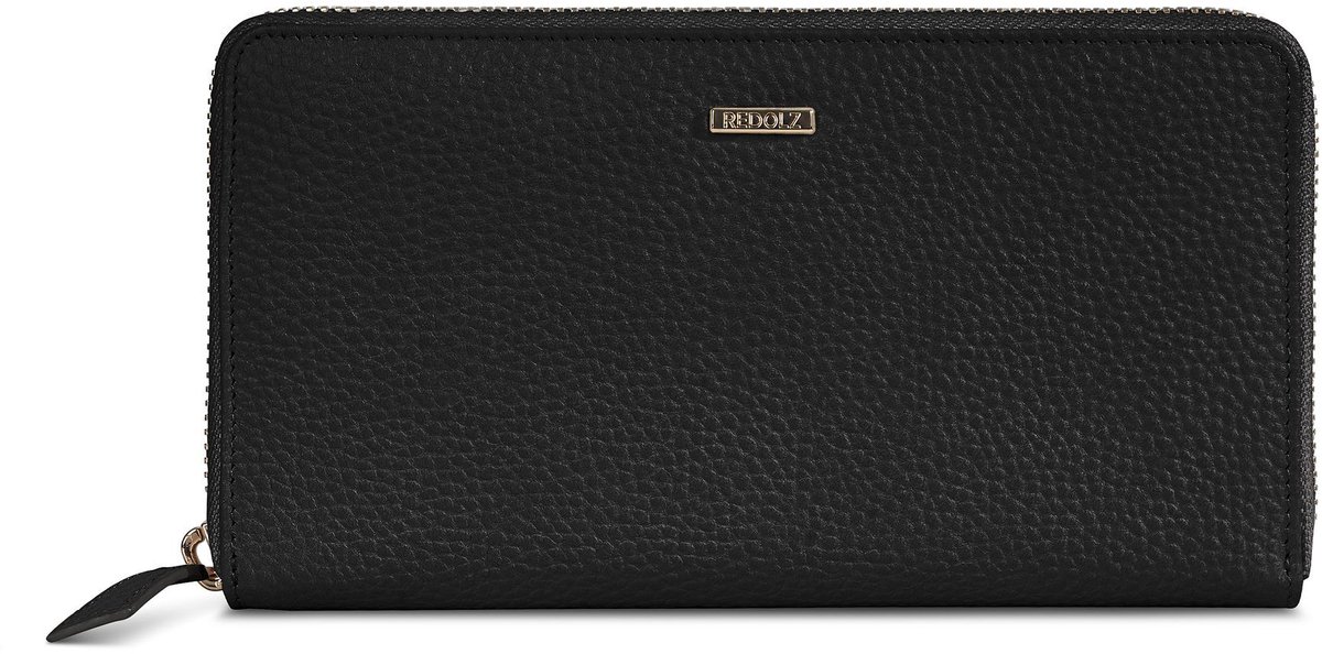 Redolz Leather Essentials Portemonnee Leder 19 cm - Dames - Horizontaal - black