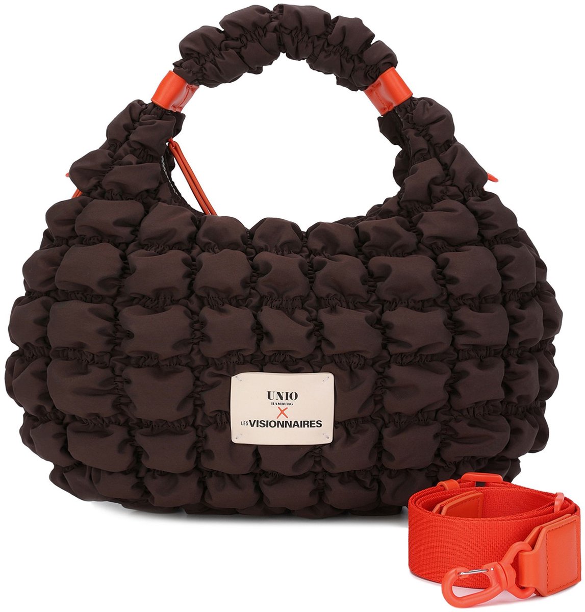 Unio Hamburg x Les Visionnaires schoudertas handtas Bubble Unio Kitzbuehel Chocolate donkerbruin