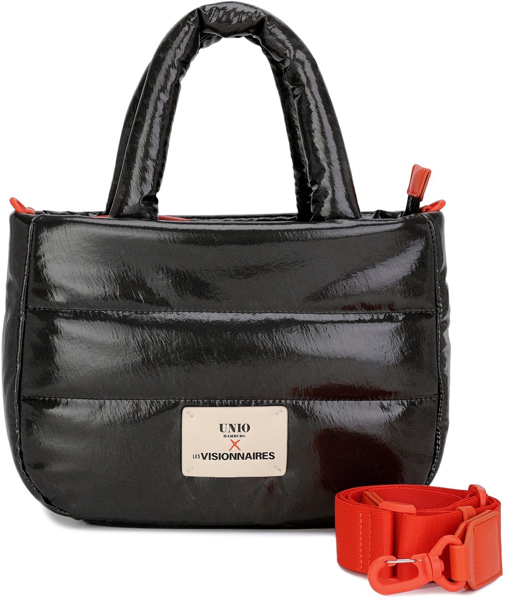 Unio Hamburg x Les Visionnaires handtas schoudertas Lacquer Unio Cortina Black zwart