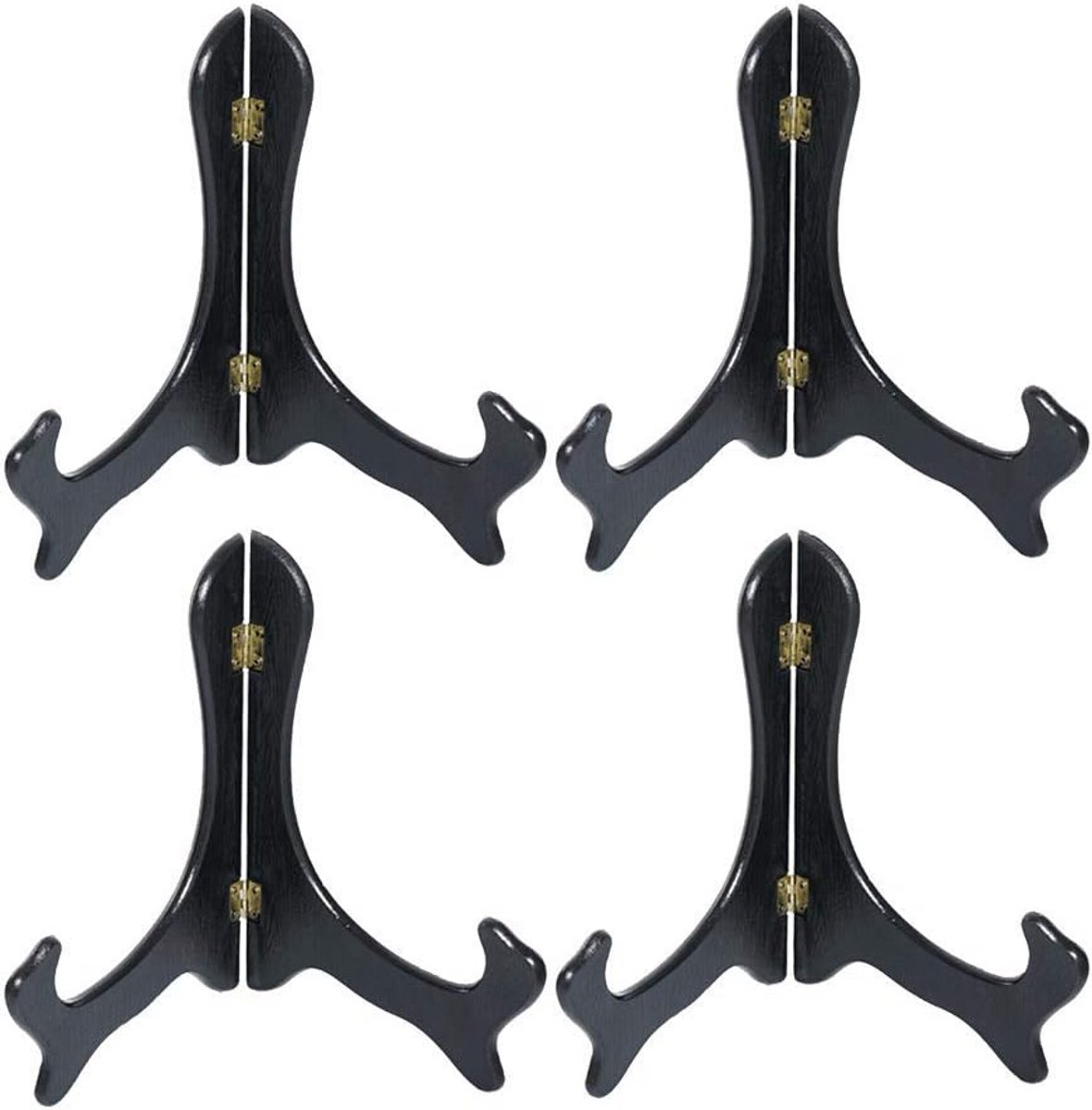 Zwarte Houten Displaystandaard voor Tafelkunst - Set van 4 6 Inch