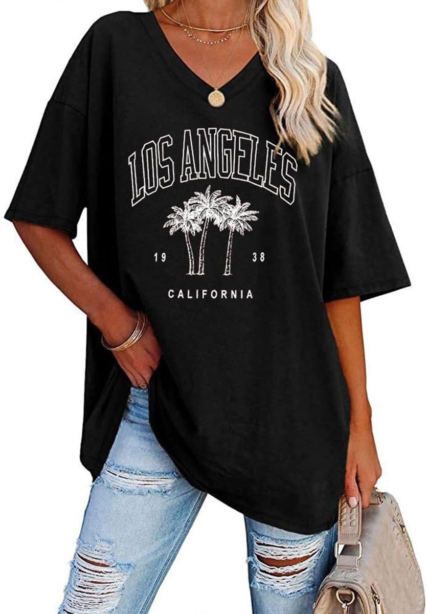 Dames Oversized T-shirt Zomer Vintage Gitaarprint
