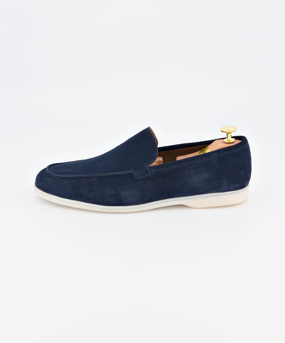 Heren Suède Loafers – Marina Loafer – Blauw – 44 – Leren Voering – Uitneembare Binnenzool – Alfie Walker