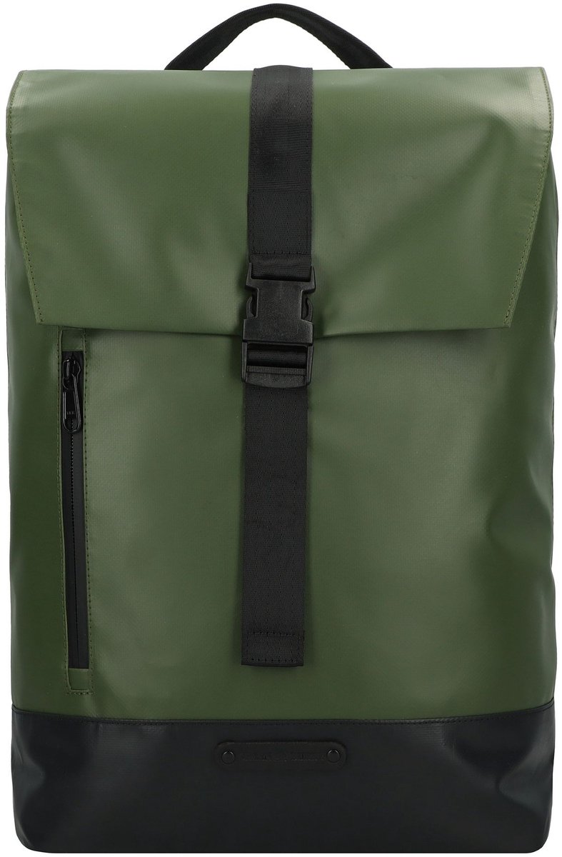Greenburry Upcycled Tarpaulin Dagrugzak 45 cm Laptop compartiment - 46cm (18,3 duim) - olive-black