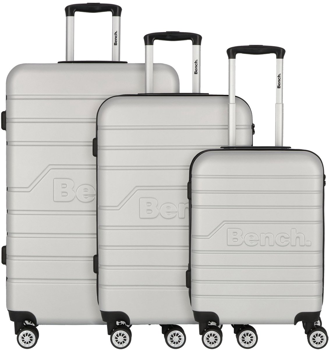 Bench Seattle 4 wielen Kofferset 3-delig - Harde bagage - TSA slot - silber