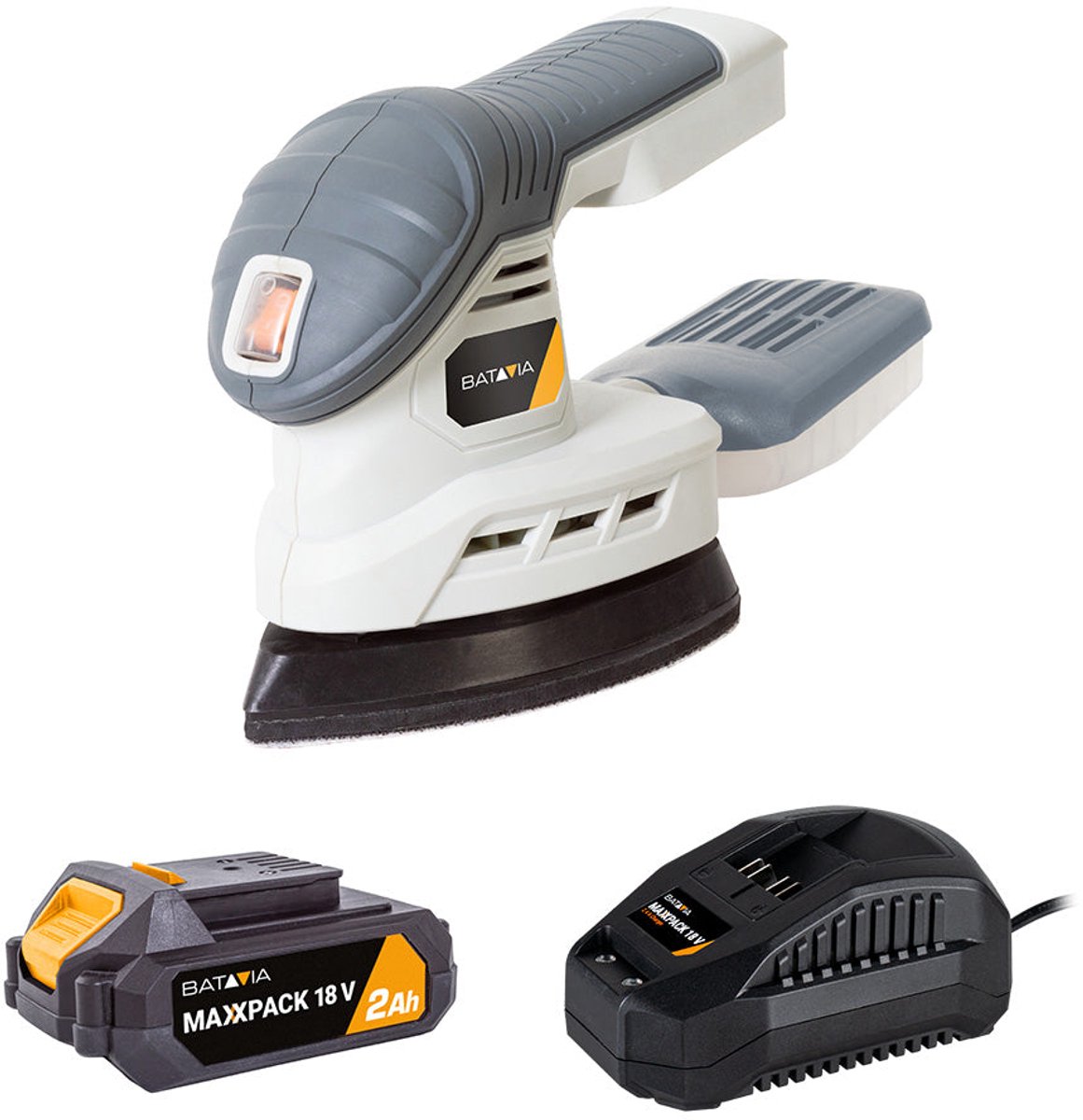 Batavia 18V Accu Multi-Schuurmachine Incl. 2.0Ah Accu & Lader