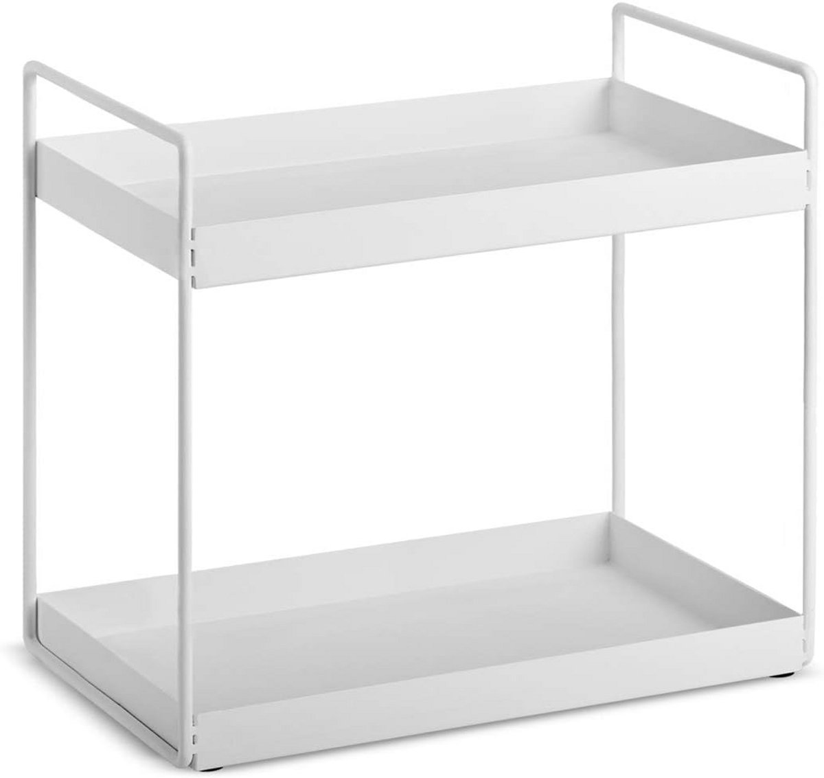 2-Tier Aanrecht Organizer - Opbergrek voor Cosmetica, Make-up en Kruiden - Wit