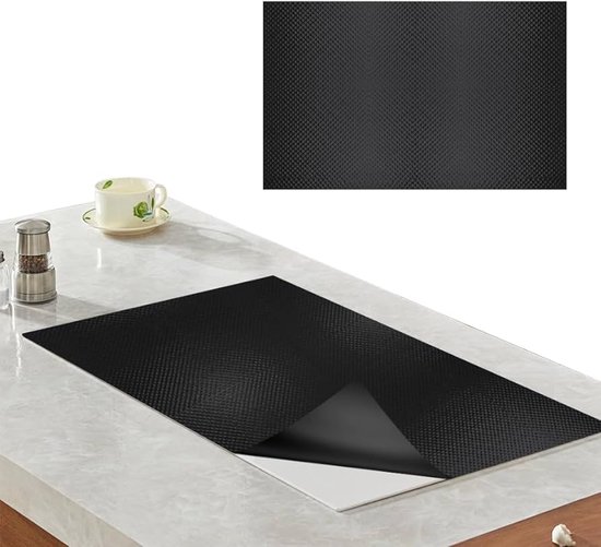 BEELUKY Inductiemat, 52 x 60 cm, magnetisch, siliconenmat, transparant, hittebestendig, 250 °C, antislip, krasbestendig, voor inductiekookplaten