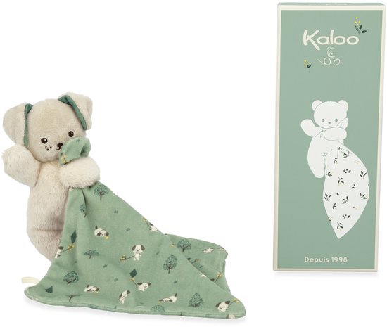 Kaloo Carre Douceur - Knuffeldoekje Hond Groen - Pluche Hond Met Vierkant Dekbedje - Bestaat Voor 95% Uit Gerecycled Materiaal - In Een Mooie Geschenkdoos van Kaloo — afbeelding 5