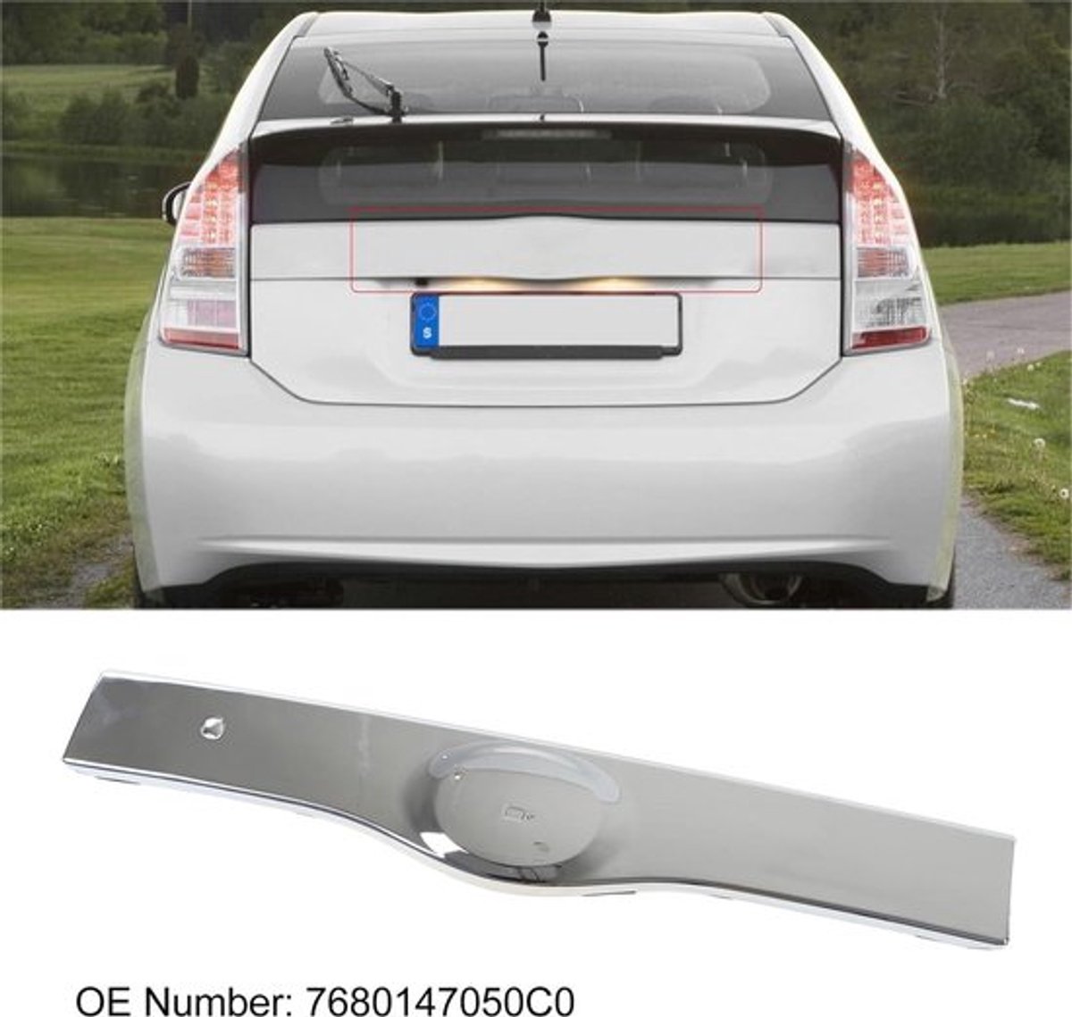 Kofferbak Lift Handvat Substituut Decoratief Effect ABS Achter Autolaadklep Handvat voor Prius 2004 Tot 2009 (Galvaniseren)