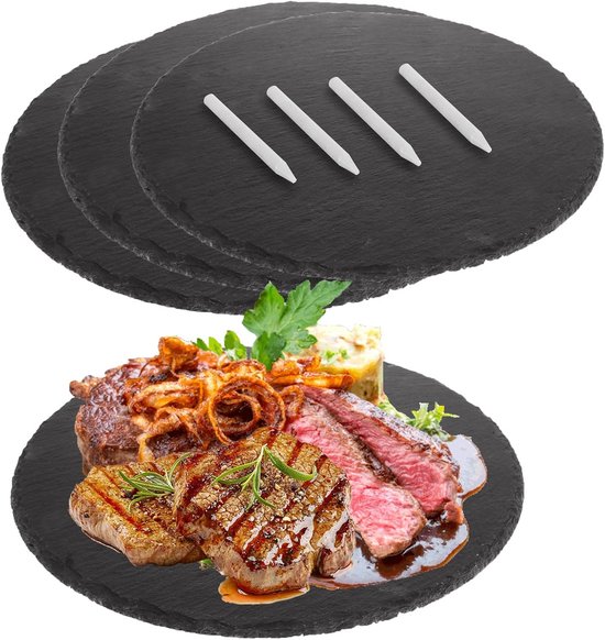 Leistenen serveerplaat, voor steak en grillservies, kaasplank van