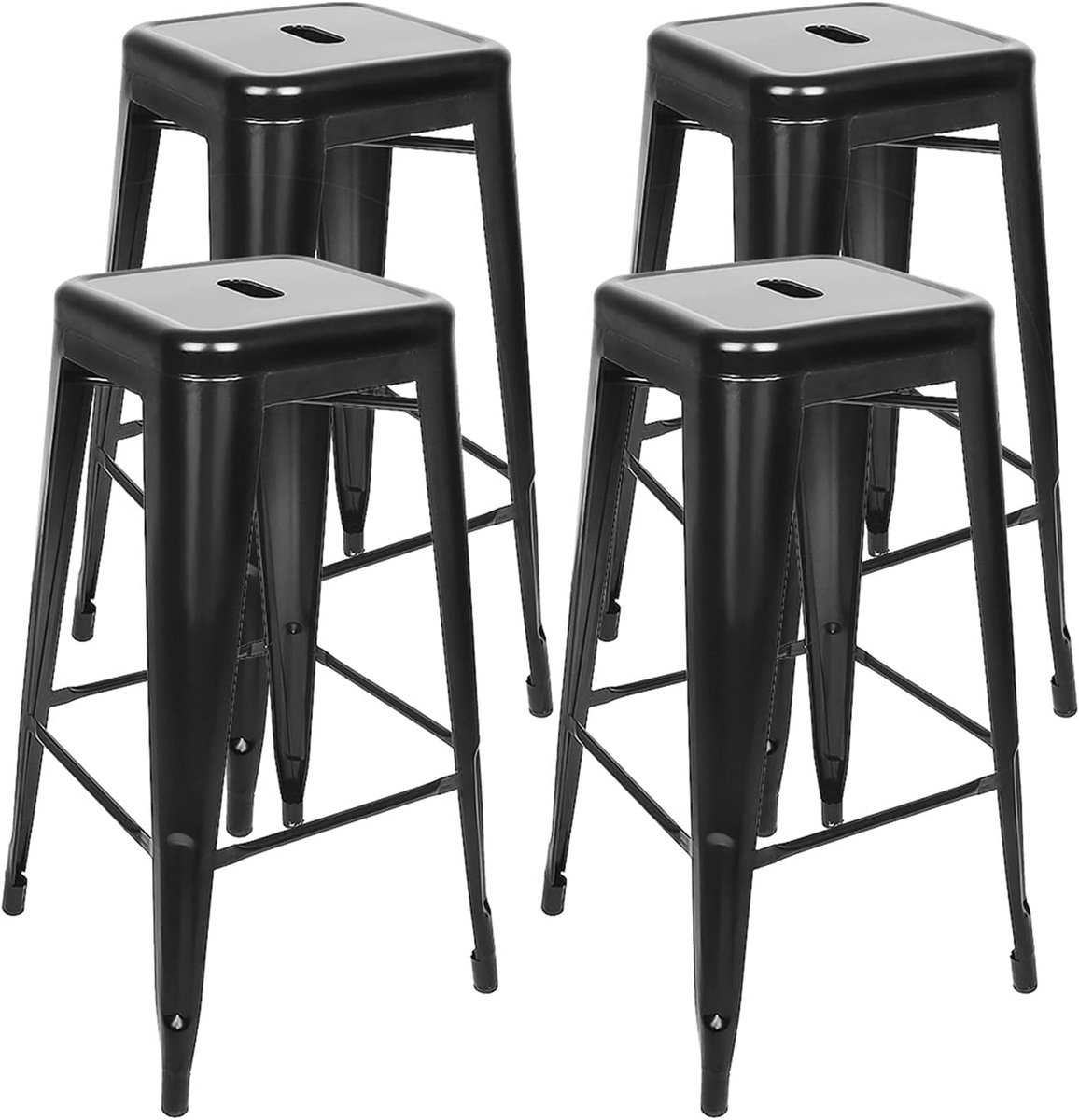 Barkruk metaal industrieel design stapelbaar set van 4