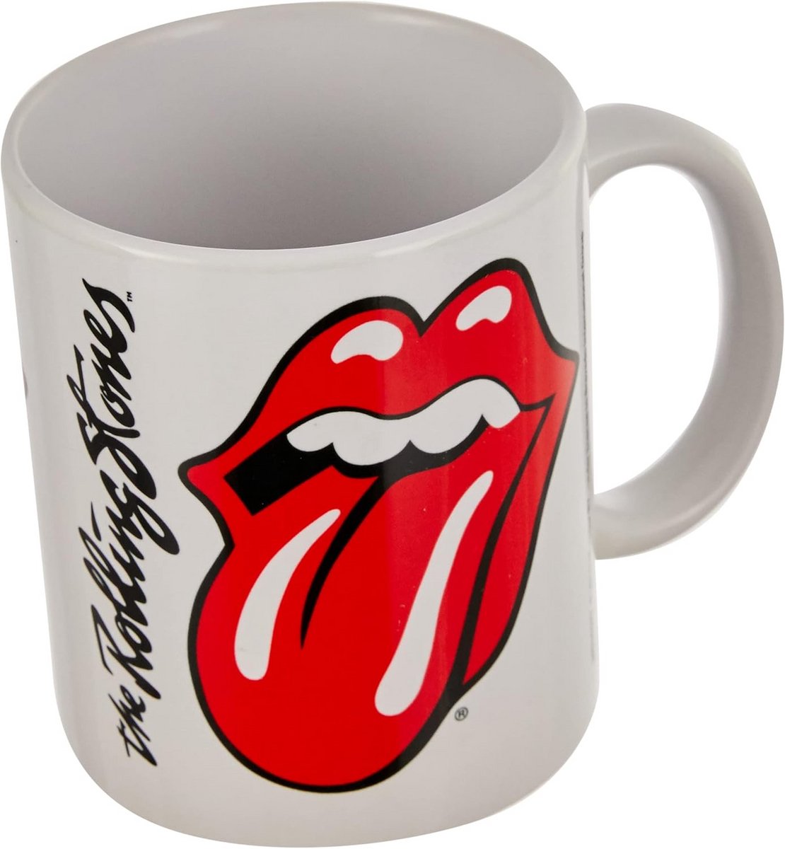 Witte keramische mok 325 ml - Rolling Stones logo
