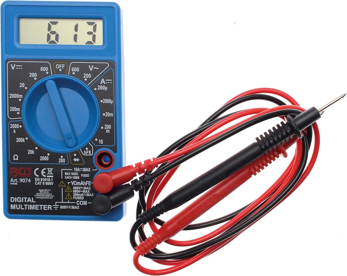 Digitaal Multimeter 3 1/2 Cijferig LCD CAT II Klasse