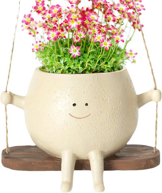 Bloempot met zwaaiend oppervlak, kunsthars hangende pot, bloempot met