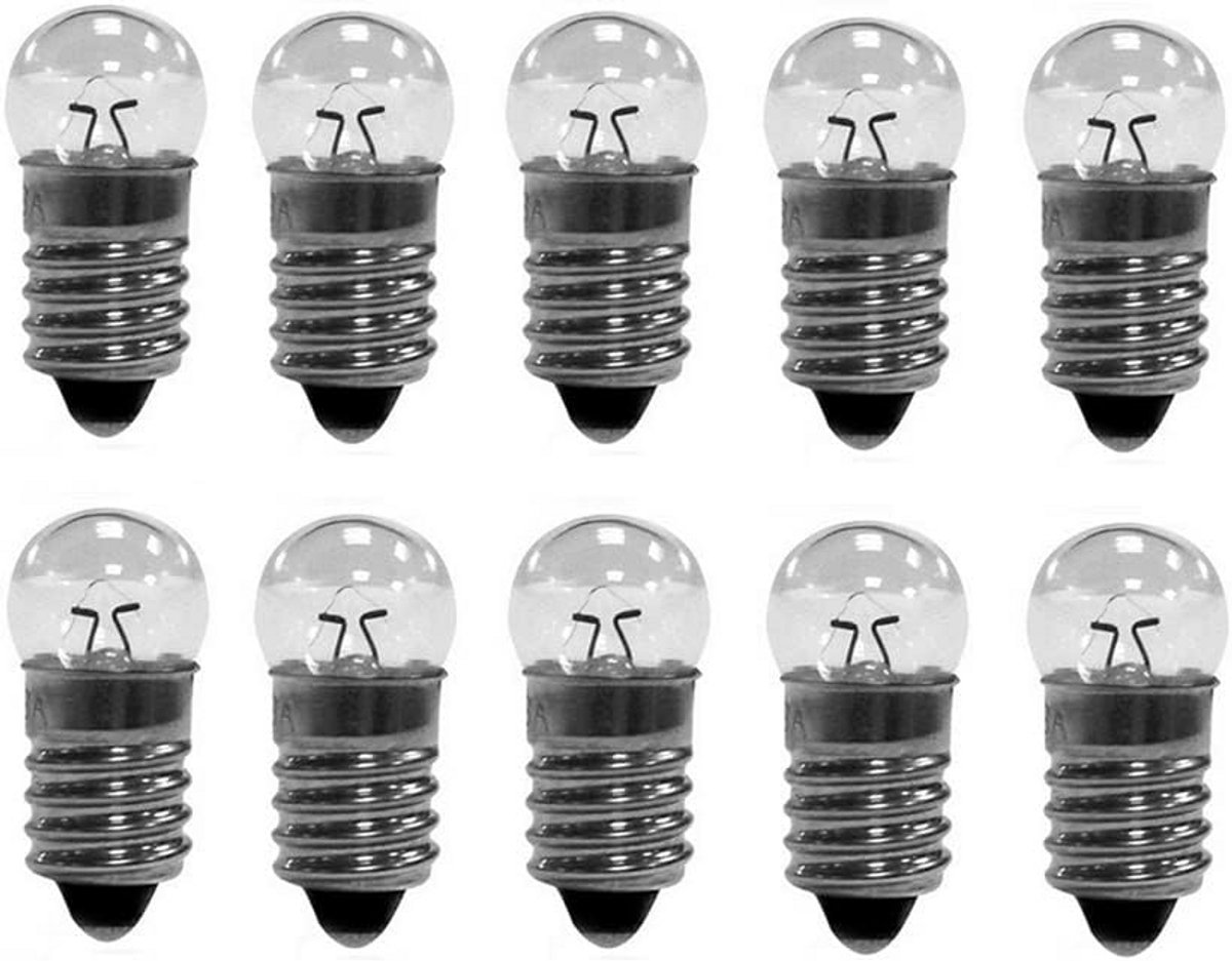 E10 gloeilamp 3,8 V 0,3 A met miniatuurschroeffitting - warm wit
