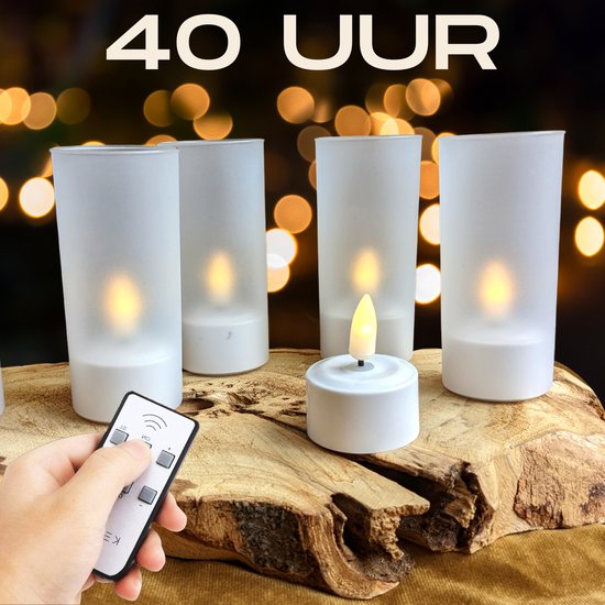 12 bougies LED avec télécommande - Bougies chauffe-plat LED 40 heures et  bougies