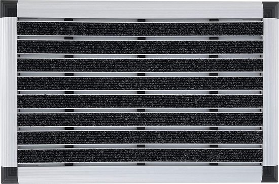 casa pura Aluminium deurmat - Elegant Mat Ripped - Textiele inzetstukken - Antraciet - 49 x 80 cm