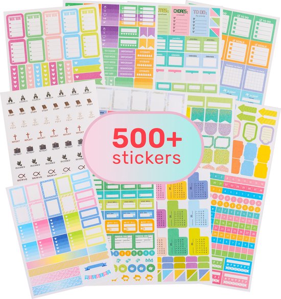 Joyage Bullet journal stickers Deluxe - 482 stickers - Planner stickers  voor agenda 