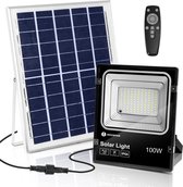 Aigostar 10H5O - Projecteur LED 100W - Lampe d'extérieur Solar - Applique murale - IP66 - Télécommande - 800LM - 6500K
