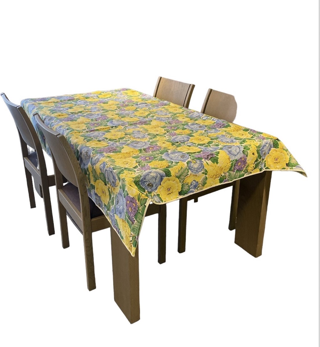 Finesse Tafellaken 100% Polyester - Kleur Geel/Paars/Blauw/Groen - afmeting 135 cm x 180 cm - Prijs per stuk