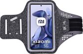 Hoesje Geschikt voor Xiaomi 11T hardloop telefoonhouder – armband - sportband - van stof - Zwart
