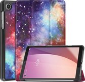 Case2go - Tablet Hoes geschikt voor Lenovo Tab M8 4th Gen (8 Inch) - Tri-Fold Book Case - Galaxy