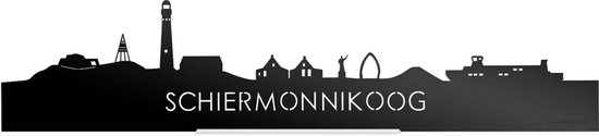 Standing Skyline Schiermonnikoog Zwart Glanzend - 40 cm - Woon decoratie om neer te zetten en om op te hangen - Meer steden beschikbaar - Cadeau voor hem - Cadeau voor haar - Jubileum - Verjaardag - Housewarming - Aandenken aan stad - WoodWideCities