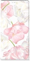Stand Case Hoesje Cadeau voor Mama Geschikt voor Samsung Galaxy A14 5G Smart Cover Mooie Bloemen