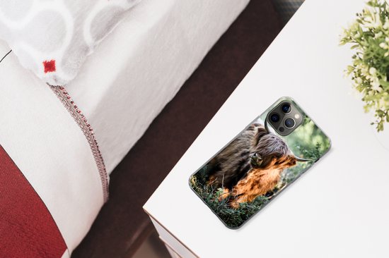 Coque iPhone 13 Pro - Highlanders écossais - Forêt - Animaux - Siliconen