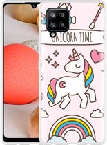 Hoesje Geschikt voor Samsung Galaxy A42 Unicorn Time