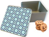 Cookie Tin Mandala Pattern Square - Boîte de rangement 20x20x10 cm