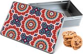 Boîte à biscuits Retro Mandala Rectangle - Boîte de rangement 20x13x5 cm