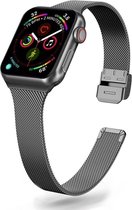 Milanees bandje - geschikt voor Apple Watches 1/2/3/4/5/6/7/8/9/Ultra/Ultra 2/SE met case size 42 mm / 44 mm / 45 mm / 49 mm - zwart